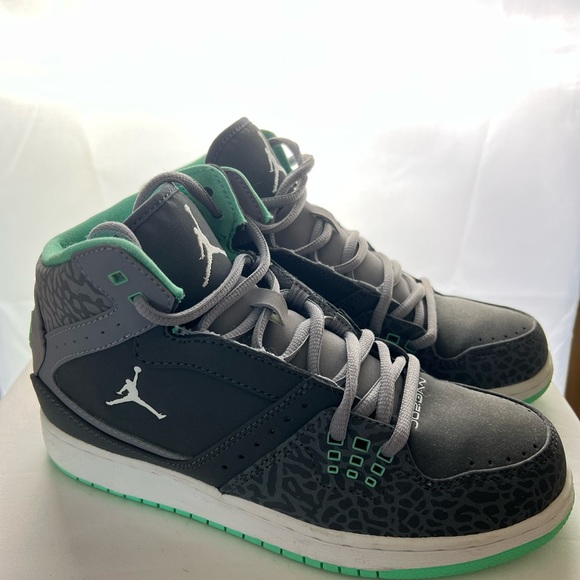 Nike Jordan 1 Flight (White, Grey & Mint) Size US Men 4.5 Y - Picture 5 of 7